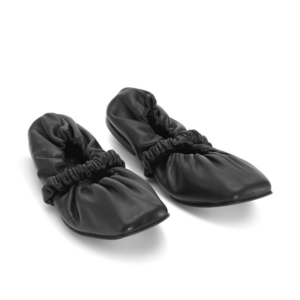 GANNI Black Scrunchie Ballerinas